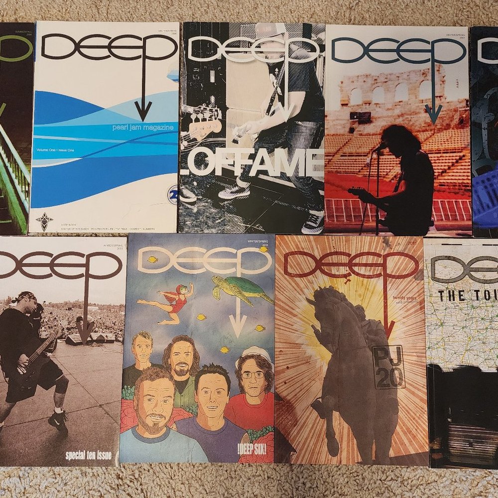 Pearl Jam - Deep Magazine - Collection of 9 Issues from 2006 - 2016